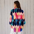 thumbnail image 2 of Women's Plus Size Colorful Chevron Print Button Down Shirt, Long Sleeve Collared Casual Blouse, 2 of 5