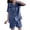 Blue, variant on Pajamas for Plus Women Set Collared Button-Down Short-Sleeve Top and Shorts 2 Piece Sets, M-5XL