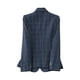 thumbnail image 5 of Blazer de mujer de manga larga con solapa y estampado a cuadros, elegante chaqueta de traje de poliéster para mujer, 5 of 7