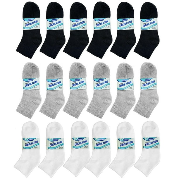18 pares de calcetines tobilleros circulatorios para diabéticos, de apoyo para la salud, para hombre, tallas 10-13