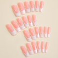 thumbnail image 2 of 24 Uds. De punta francesa blanca para uñas, uñas postizas largas de ataúd, diseños de brillo de diamantes de imitación blancos, uñas artificiales de cobertura completa, 2 of 5