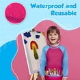 thumbnail image 5 of 2 Pack Kids Art Painting Apron for Children Artist Smock with Long Sleeve and Pockets for Age 3-6 Years - mix color5, 5 of 6