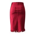 thumbnail image 5 of MRULIC skirts for women New Women's Fashion Denim Skirt Summer Button Design Split Front Open Skirts Red + M, 5 of 7