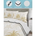 thumbnail image 4 of Palm Trees Twin Size Down Alternative Comforter, Lightweight Comforter Quilt Bedding Set with Pillow Shams Yellow Tropical Plants Summer Forest Scenery All Seasons Bed Comforter Duvet Insert 68"x86", 4 of 7