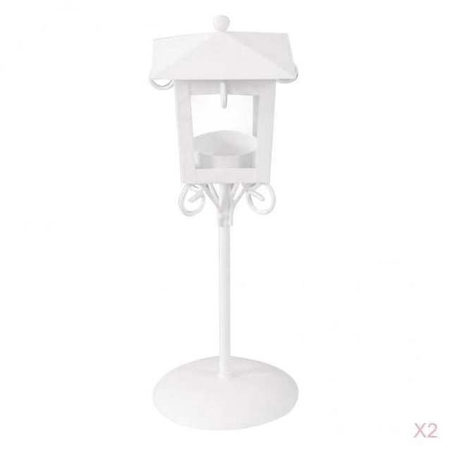 2 piezas de de metal candelero retro lámpara forma candeliere centro de
