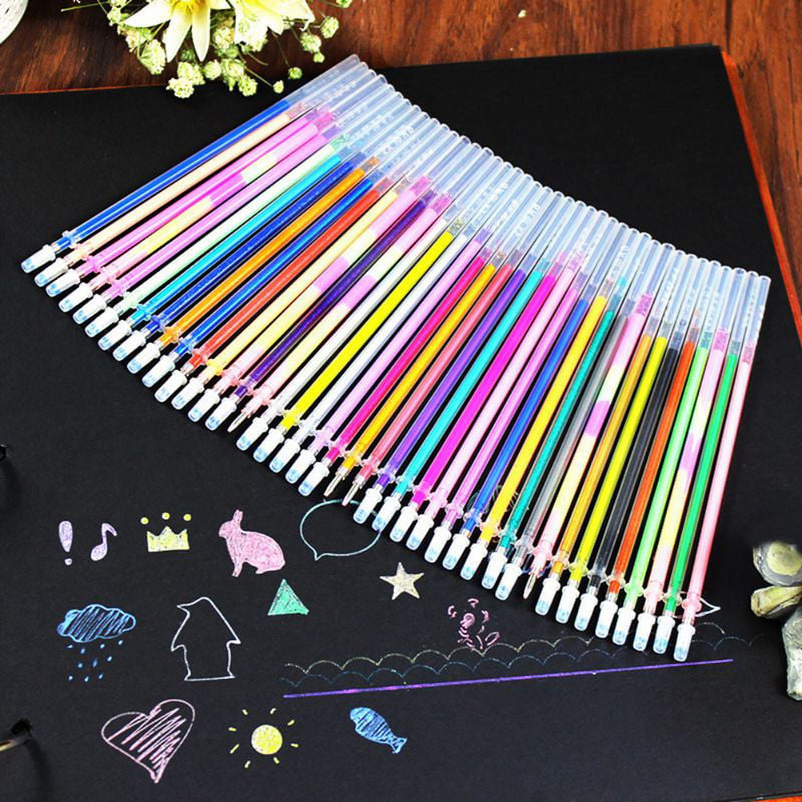 Gunsamg Art Gel Pen Set, 80 Refills and 80 Gel Pens, Carrying Case,  Suitable for Adult Coloring, Kids Doodling, Scrapbooking, Drawing, Writing,  Sketching 