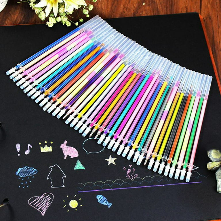 Gel Pens Set Colored Pen Fine Point Art Marker Pen 48 Unique Colors for  Adult Coloring Books Kid Doodling Scrapbooking Drawing Writing Sketching