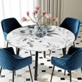 thumbnail image 5 of Elastic Fitted Round Tablecloth, Waterproof Stretch Table Cover for 55"-60" Tables, Washable Outdoor Tablecloths for Patio, Picnic, Camping, 5 of 9