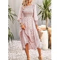 thumbnail image 2 of OUSIMEN CA Robe Décontractée Imprimée à Taille Fermée pour Femmes Printemps et Été 2023, 2 of 5
