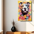 thumbnail image 4 of Thuan Staffordshire Bull Terrier Dog Flower Art Print Canvas, Wall art Painting Decor, Puppy Pop Art Home Decor Artwork For Bedroom Living Room Bathroom Decor, Puppies Colorful Photo, 4 of 6