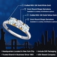 thumbnail image 2 of Gem Stone King 10K Two Tone Gold White Moissanite and Sky Blue Aquamarine Engagement Ring for Women | 1.50 Cttw | Round 5MM | Gemstone Birthstone | Size 9, 2 of 7