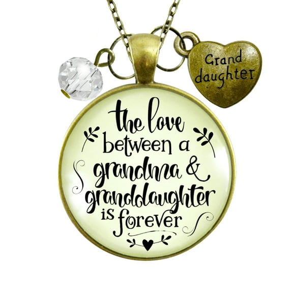 To Granddaughter Necklace Love Between Grandma Gutsy Goodness Adult Female Bronze Metal