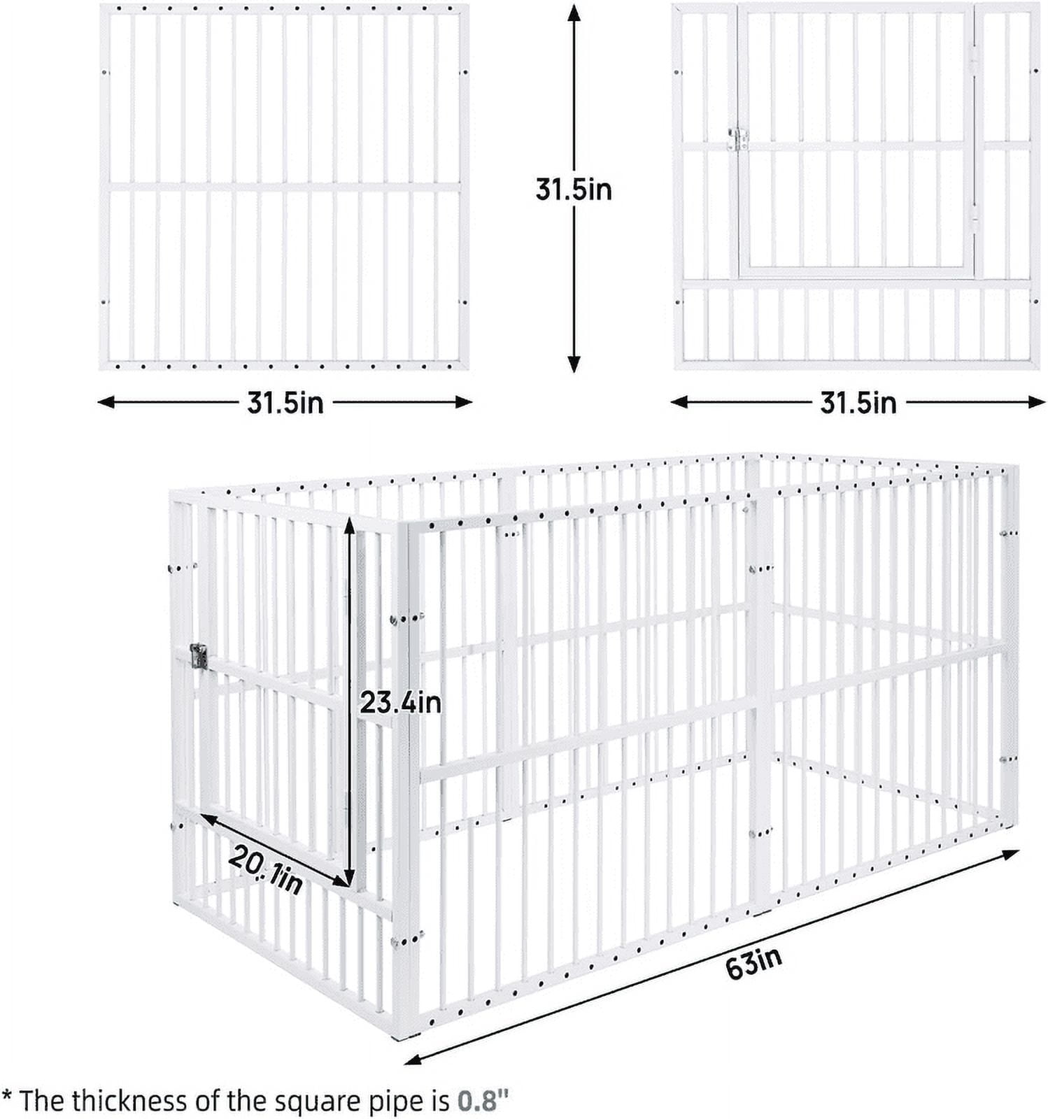 Walnest 6- Panel Metal Pet Exercise Play Pen with Door,31.5"H Foldable Exercise Pen & Pet Playpen Puppy Cat Exercise Fence Barrier Playpen Kennel,White