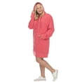 thumbnail image 2 of White Mark Plus Size Hooded Pullover Kangaroo Pocket Fleeced Textured Cozy Sweatshirt Dress, 2 of 5