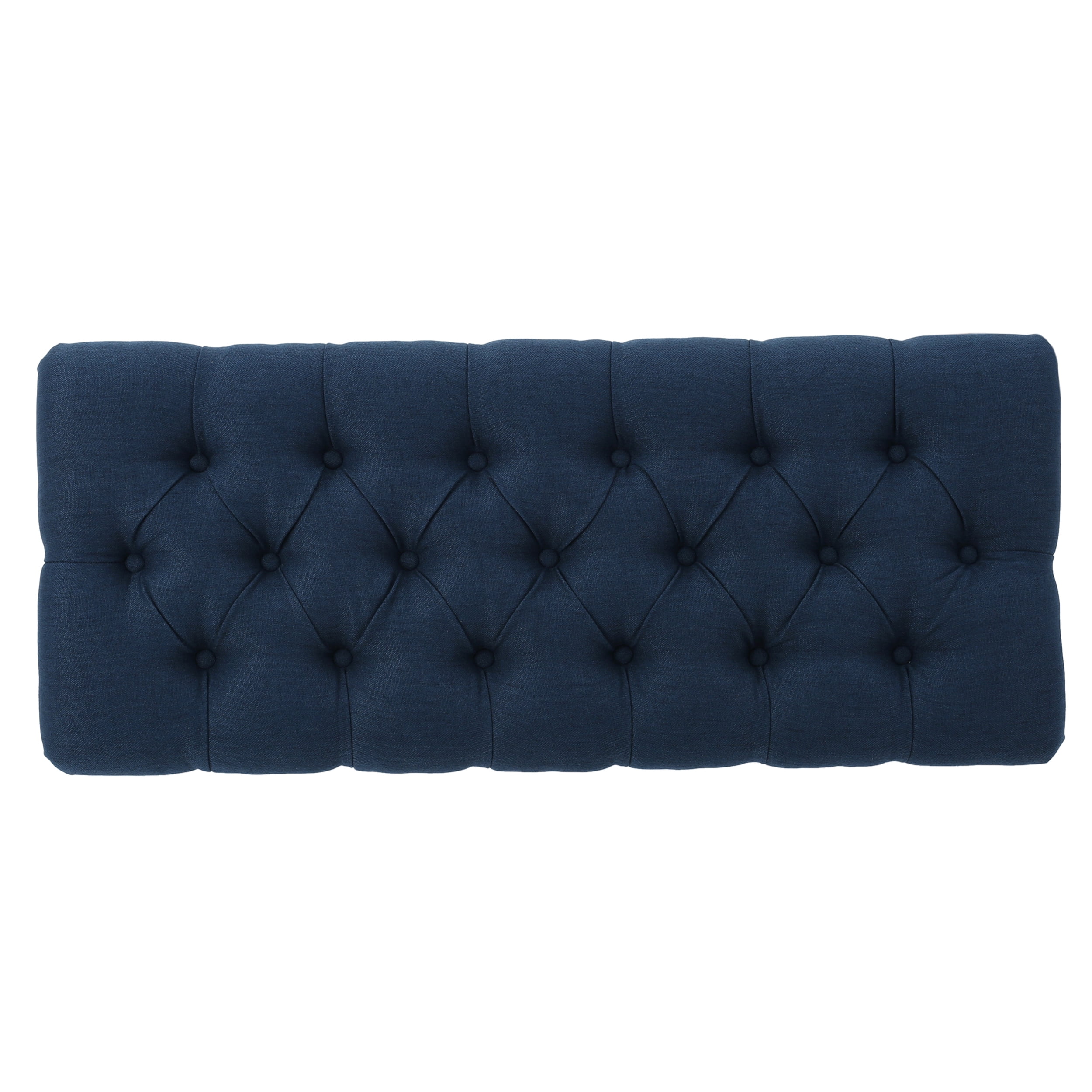 Noble House Enzo Fabric Ottoman Bench, Dark Blue