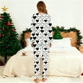 thumbnail image 7 of CLOISE Pjs Sets for Women Long Sleeve Valentines Pajamas Pockets Tops and Pant Heart Lounge Set 2 Piece Loungewear White, 7 of 7