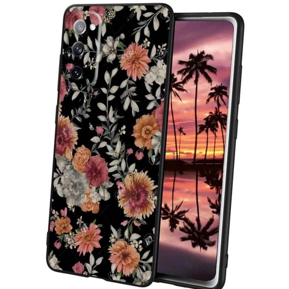 Compatible with Samsung Galaxy S20 FE Phone Case, Vintage-Floral-Flower26 Case Men Women, Flexible Silicone Shockproof Case for Samsung Galaxy S20 FE