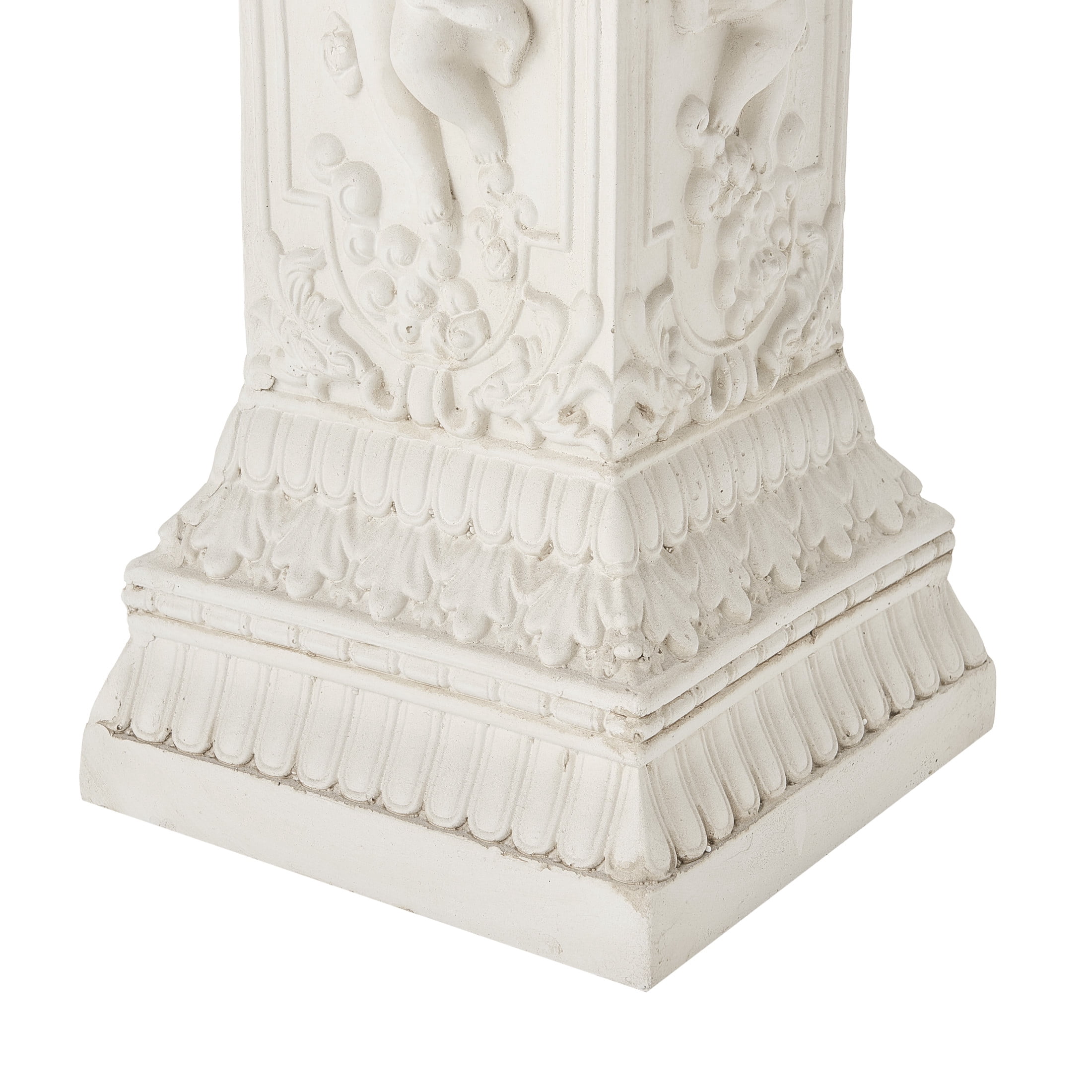 Christopher Knight Home 34"H MgO Pedestal Plant Stand, Roman Column Indoor Outdoor Planter, Beige White