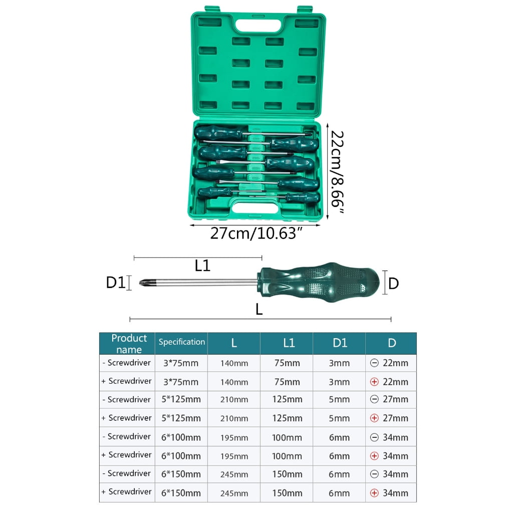 Yokua 8Pcs Screwdriver Set Magnetic Screwdriver Tool Set with Soft Handle