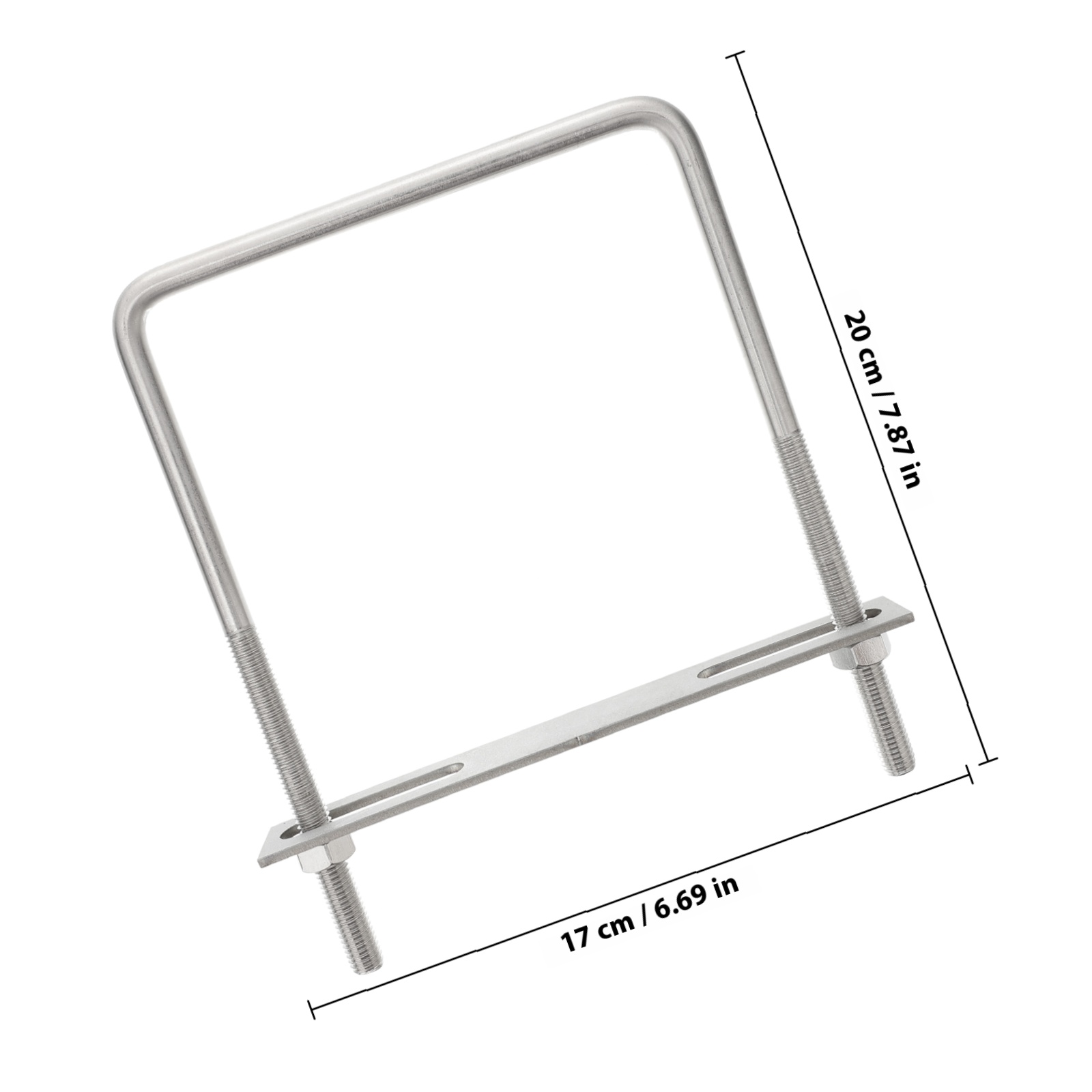 BESTYASH 4 Pieces Stainless Steel Right Angle U Bolts for Outdoor Applications and Aluminum Column Base Support