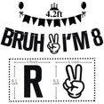 thumbnail image 2 of Banner para decoración de fiesta de cumpleaños Tivurcia Bruh I'm 8, color negro, 2 of 7