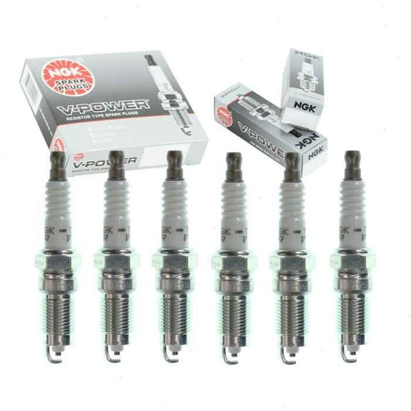 6 pc NGK V-Power Spark Plugs compatible with Ford F-150 Heritage 4.2L V6 2004