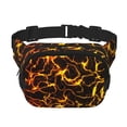 thumbnail image 1 of Fotbe Orange Lightning Cangurera Cuadrada con Estampado de Doble Capa, Bolsa de Cintura Ajustable Mini para Hombres y Mujeres, 1 of 9