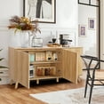 thumbnail image 6 of Wirrytor Sideboard Storage Cabinet with Doors and Shelves, Buffet Cabinet with Storage, Credenza Storage Cabinet for Kitchen, Wooden Fluted Cabinet, Under TV Cabinet with Storage,Natural, 6 of 12