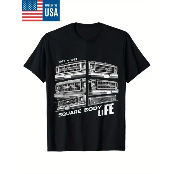 Hot Trending T-Shirt With Men'S Vintage 1973-1987 Square Body Truck Graphic T-Shirt "Square Body Life" D