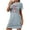Blue, variant on Censtreet Christmas Womens Nightgown Short Sleeve Night Dress Printed Sleepwear Soft Sleep Shirt