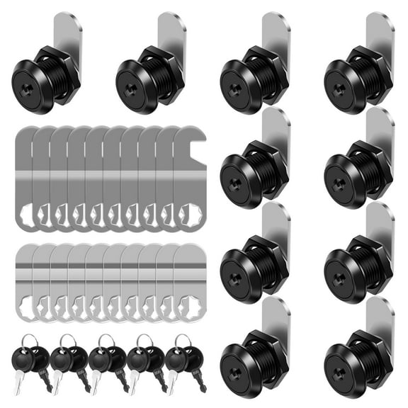 AEVXKHI 10PCS Cabinet Cam Lock with 20 Keys, 16/30 mm Zinc Alloy RV Drawer Cam Lock Keyed Alike Replacement for Cabinet Door