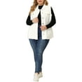 thumbnail image 2 of Agnes Orinda Women's Plus Size Jean Vest Sleeveless Raw Hem Casual Denim Jacket 1X White, 2 of 7