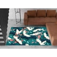 thumbnail image 2 of Japanese Cranes Rugs, Trendy Rug, Crane Rug, Animal Rug, Bridesmaid Gift, Easy To Clean Rug, Hallway Rug, Luxury Rug, 3D Printed Rug, 5.9'x9.2' - 180x280 cm, 2 of 8