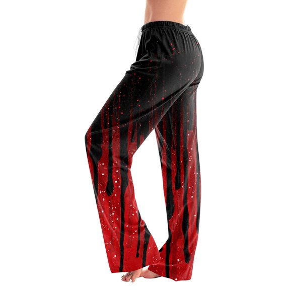 Halloween Pajama Pants for Women Drawstring Stretch Cute Ghost Print Pjs Casual Elastic Waist Pajama Pants