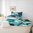 thumbnail image 4 of Train Twin 7 Pieces Bedding Set Vintage Steam Engine Comforter Set Men Cute Penguin Green Galaxy Bed In A Bag,Retro Truck Car Comforter Locomotive Snow Mountain Fitted Sheet,Soft, 4 of 5