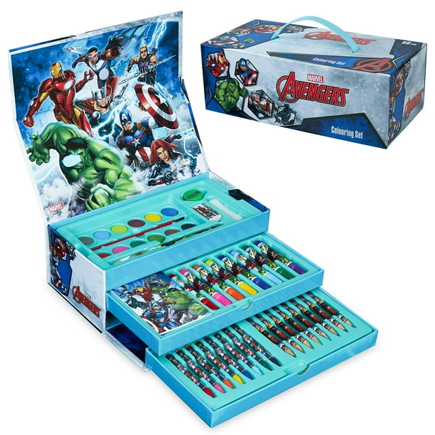 Set de arte Marvel Avengers para niños con crayones, pinturas y marcadores