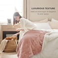 thumbnail image 3 of ROSEKIND Flannel & SherpaThrow Blanket for Couch, Non-Heated, Thick & Warm Cozy Blanket for Winter, Soft Fuzzy Plush Throw Gifts for Women and Men, 50x60In, Grey, 3 of 8