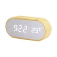 thumbnail image 2 of Gnmfd Digital Wooden Alarm Clock, Round Desk LED Clock with 4 Alarms Sound Control, Adjustable Brightness 50-100%, 12/24 Hour Display, USB Battery Backup Clock for Bedroom Office Table, 2 of 7