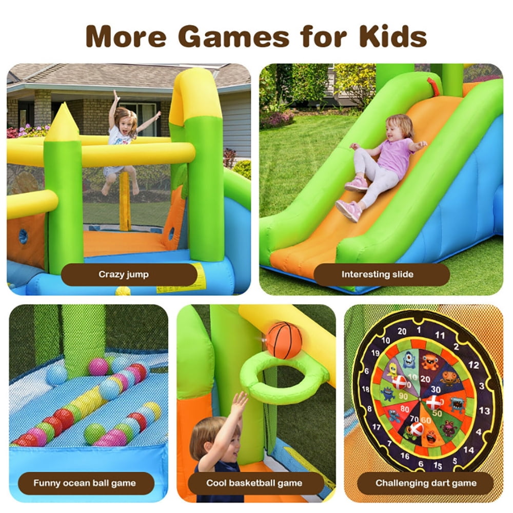 Aimee Lii Inflatable Ball Game Bounce House Without Blower, Playhouse for Kids Outdoor