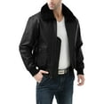 thumbnail image 4 of Landing Leathers Men Premium Navy G-1 Goatskin Leather Flight Bomber Jacket (Regular and Big & Tall), 4 of 6