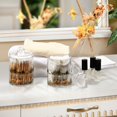 thumbnail image 4 of Yayeee 4 Pack Qtip Holder Bathroom Cotton Swab Canister with Lid Clear Dispenser Set, Halloween Pumpkin Field, 4 of 6