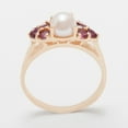 thumbnail image 2 of LBG British Made 18k Rose Gold Cultured Pearl & Garnet Womens Cluster Ring - 33 size options - Size 8.75, 2 of 6