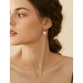 thumbnail image 3 of VESITIM Pink Opal Dangle Drop Earrings Women Solitaire Heart Shaped Leverback Earrings 925 Sterling Silver Jewelry Gifts, 3 of 7