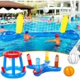 thumbnail image 1 of Inflatable Pool Float Games Set, Volleyball Net and Ball, Floating Pool Basketball Hoops Inflatable Swimming Ring Toss Game for Kids Adults Volleyball Court Summer Pool Water Sport Float Accessories, 1 of 8