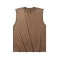 thumbnail image 5 of Mens Cotton Sleeveless Tank Tops Casual Fashion Crewneck Muscle Gym Tank Shirts Summer Quick Dry Solid Color Beach Vest Coffee L, 5 of 5