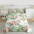 thumbnail image 2 of Manfei Kawaii Flowers Blossom Full Size Comforter Sets,Countryside Floral Bedding Comforter Set,Pink Green Bedding Sets For Girls Teens,Microfiber Bedroom Decor Reversible,3pcs, 2 of 8