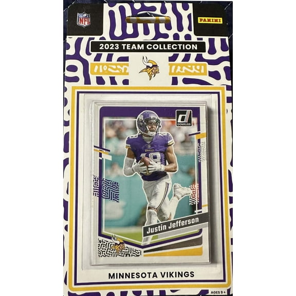 Minnesota Vikings 2023 Donruss Factory Sealed 10 Card Team Set Featuring Rated Rookie Cards Jordan Addison, DeWayne McBride and Jaren Hall Plus Kirk Cousins and Others