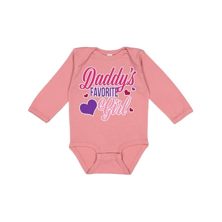 

Inktastic Daddys Favorite Girl with Hearts Gift Baby Girl Long Sleeve Bodysuit