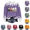 thumbnail image 5 of Godom Halloween Womens Sweatshirts Ghost Graphic Long Sleeve Tunic Shirts Crewneck Loose Pullover Tops 2025 Trendy Outfit, 5 of 7