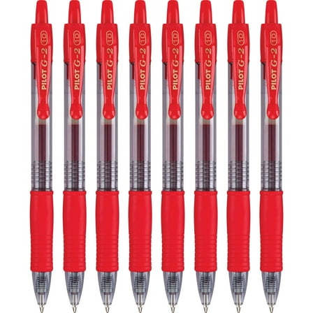 PILOT G2 Premium Refillable & Retractable Rolling Ball Gel Pens, Bold Point, Red, 8-Pack (15322)